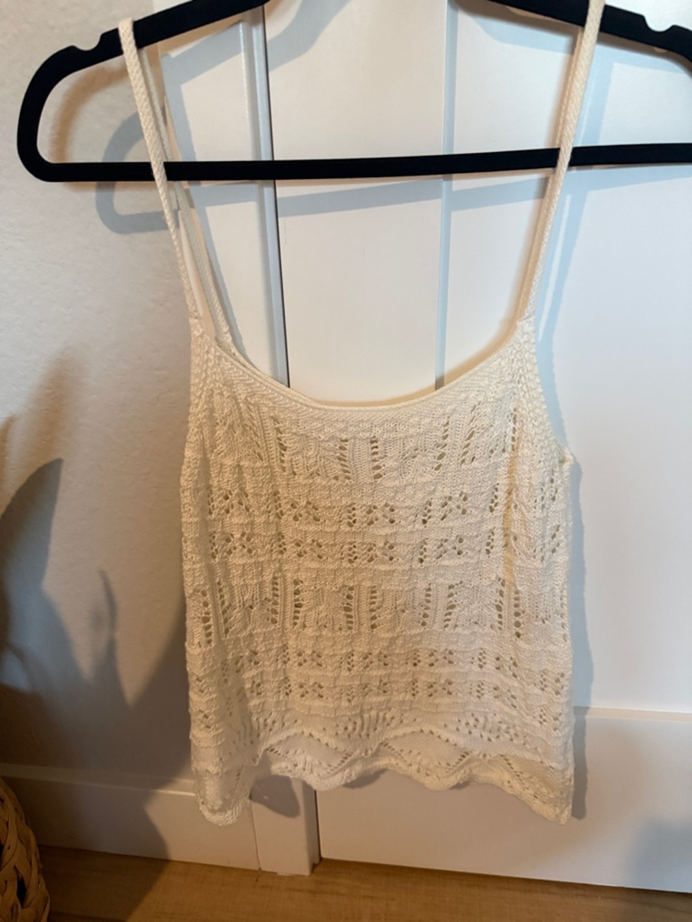 Sézane Cream Crochet Knit Tank Top